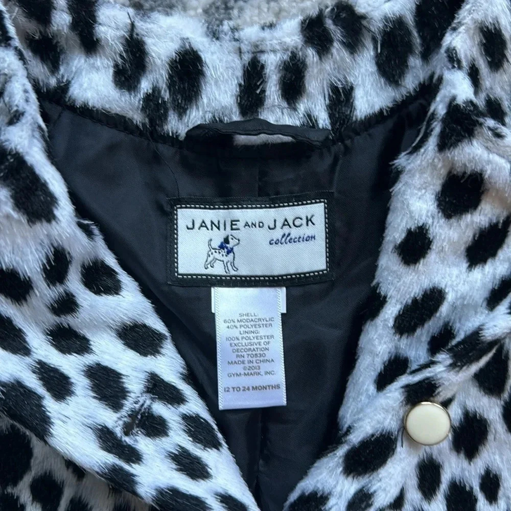 Janie and Jack faux fur dress coat size 12-24 months - Picture 3 of 3